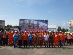 Personel Polres Barito Utara Hadiri Apel Gabungan PDKB di Bandara Lama Beringin Muara Teweh