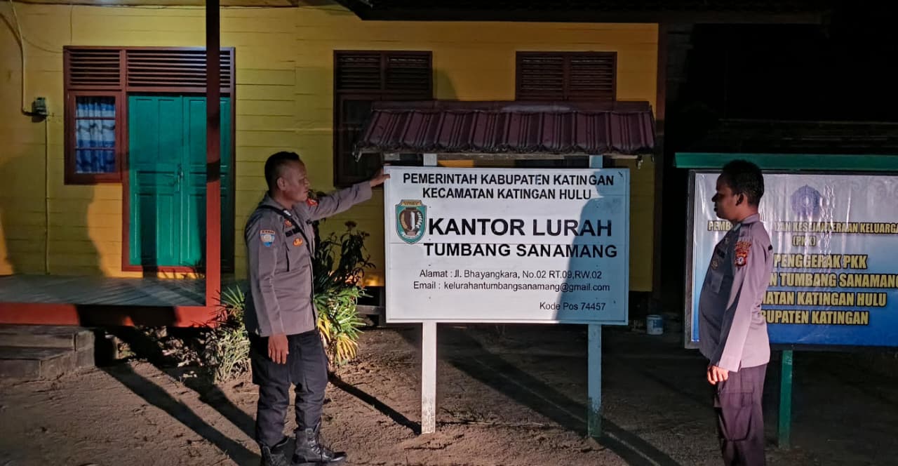 Polsek Katingan Hulu Gelar Patroli malam di Wilayah Kec.Katingan Hulu, Kab. Katingan.
