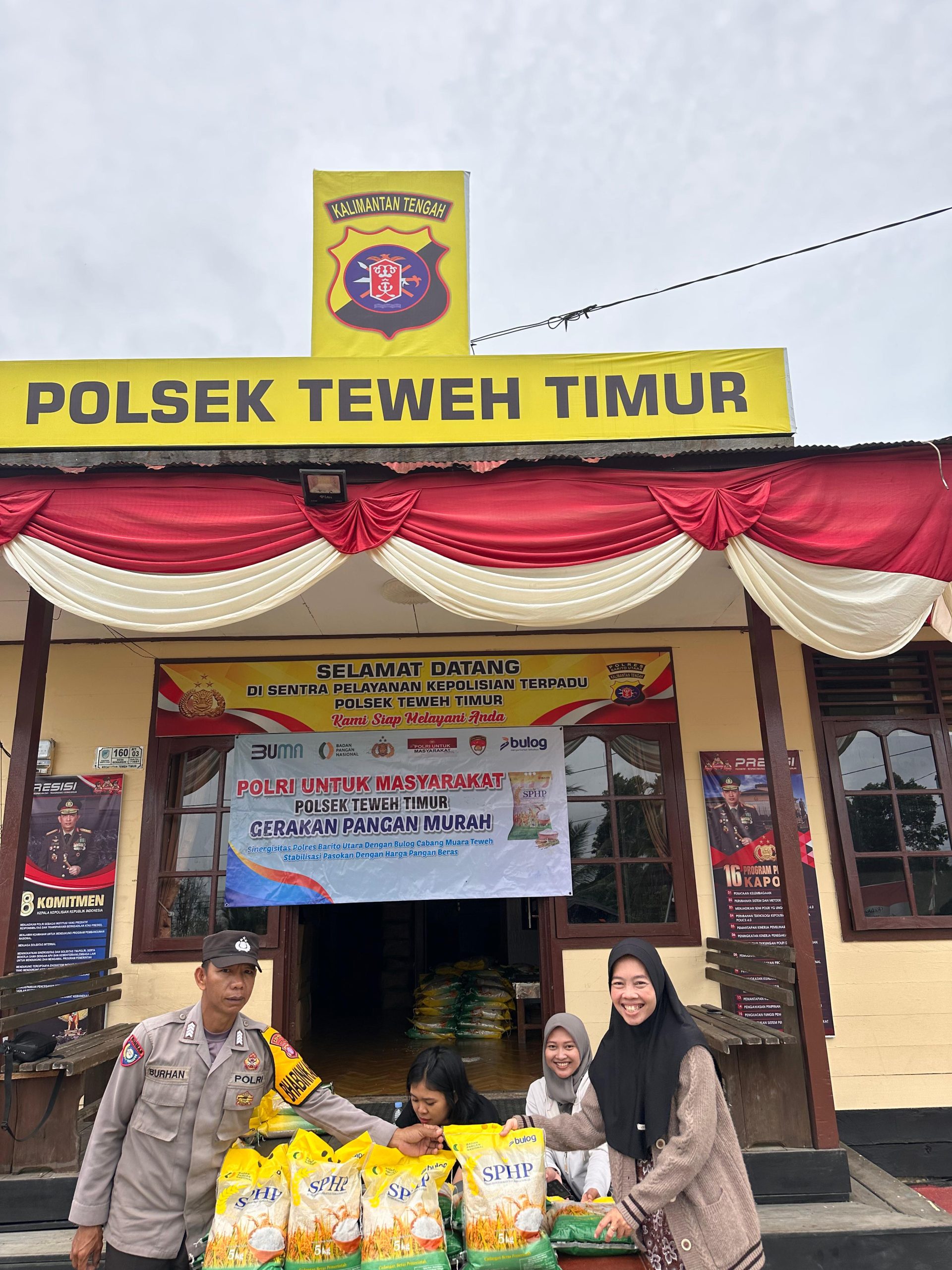 Polsek Teweh Timur Bersinergi dengan Bulog Gelar Gerakan Pangan Murah