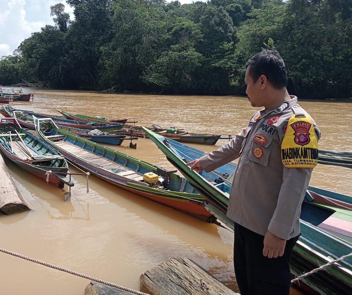Debit Air terpantau normal , Polsek Katingan Hulu dan Bukit Raya Imbau Warga agar tetap selalu waspada.