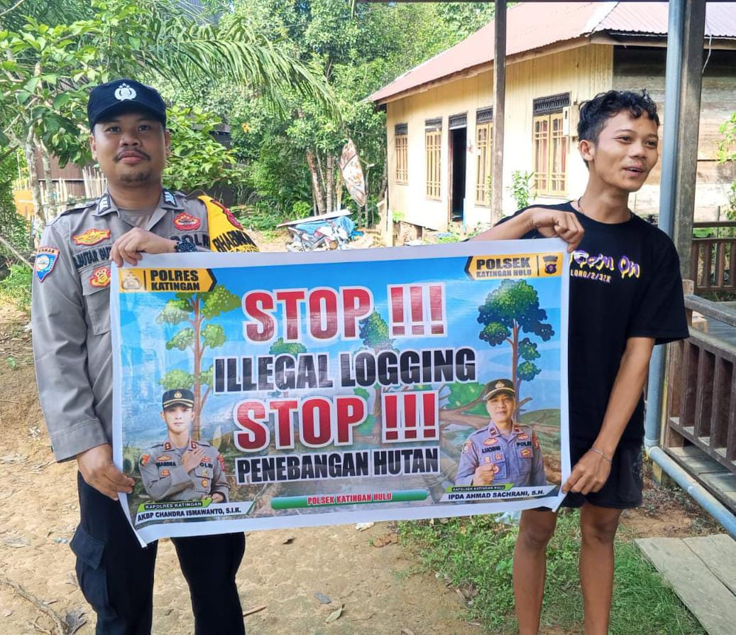 Upaya Pencegahan Penebangan Hutan secara Liar (Ilegal Logging), Bhabinkamtibmas sosialisasi kepada masyarakat.