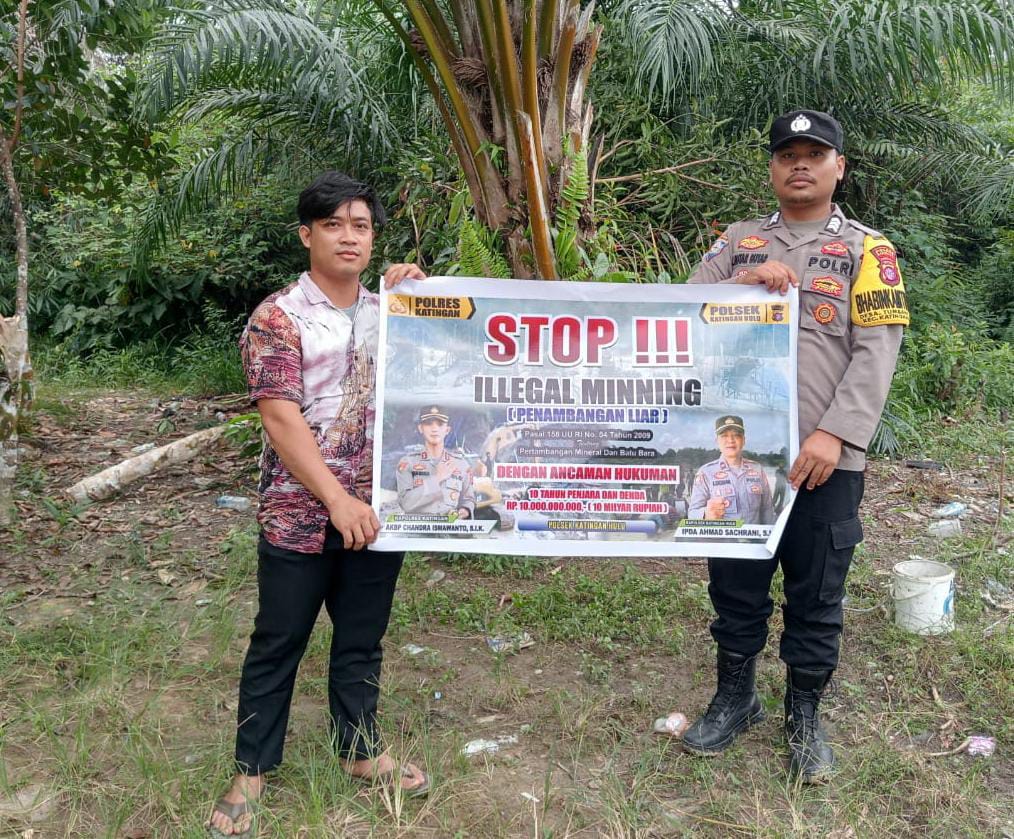 Bhabinkamtibmas Kec. Katingan Hulu dan Bukit Raya Sosialisasi tentang larangan Ilegal Mining.