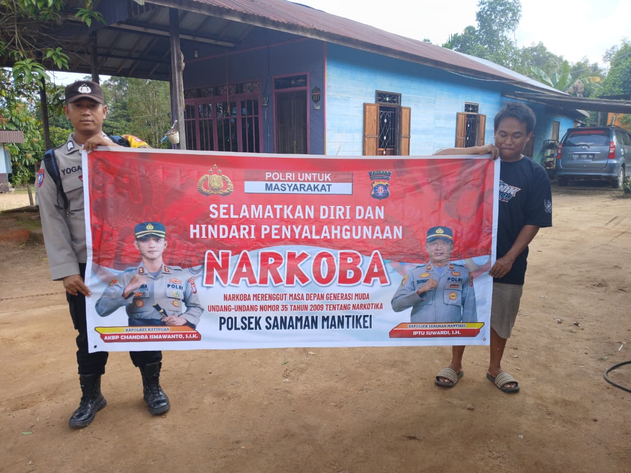 Bhabinkamtibmas Polsek Sanaman Mantimei Imbau Warga Jauhi Narkoba.