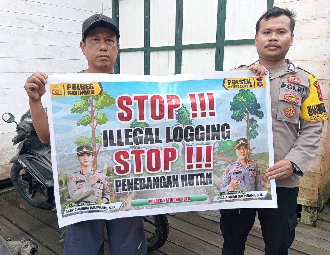 Upaya Pencegahan Penebangan Hutan secara Liar (Ilegal Logging), Bhabinkamtibmas sosialisasi kepada masyarakat.
