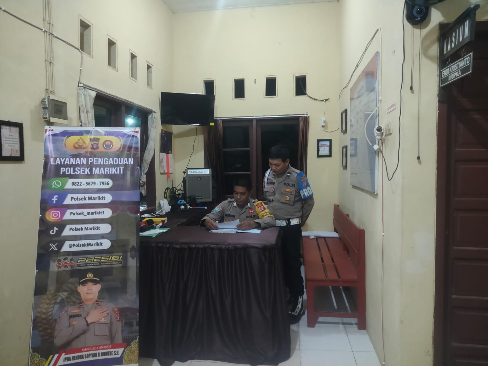 Tingkatkan keamanan Mako, Personil Polsek Marikit Antisipasi gangguan Keamanan Mako.