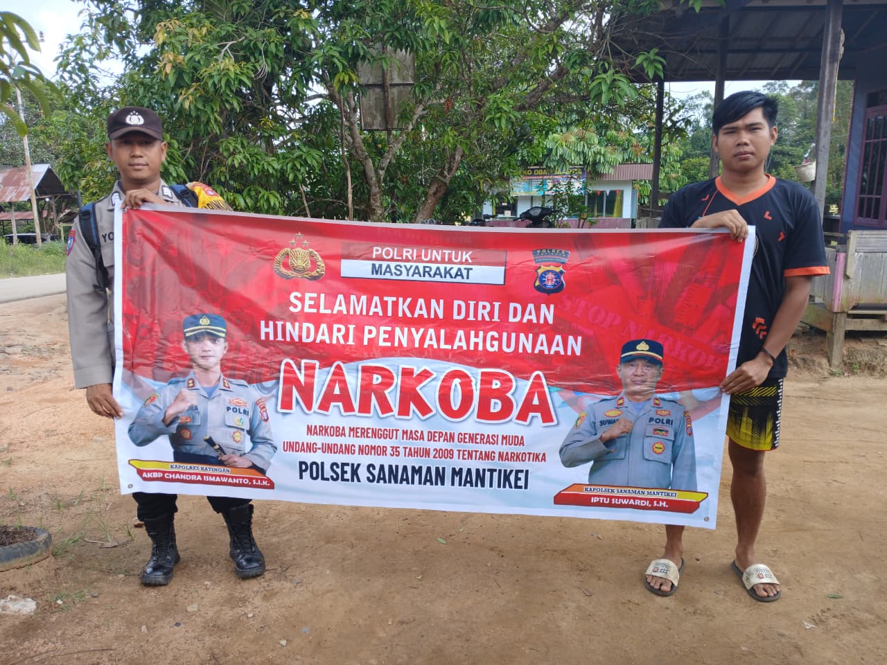 Bhabinkamtibmas Polsek Sanaman Mantikei Imbau Warga Jauhi Narkoba.