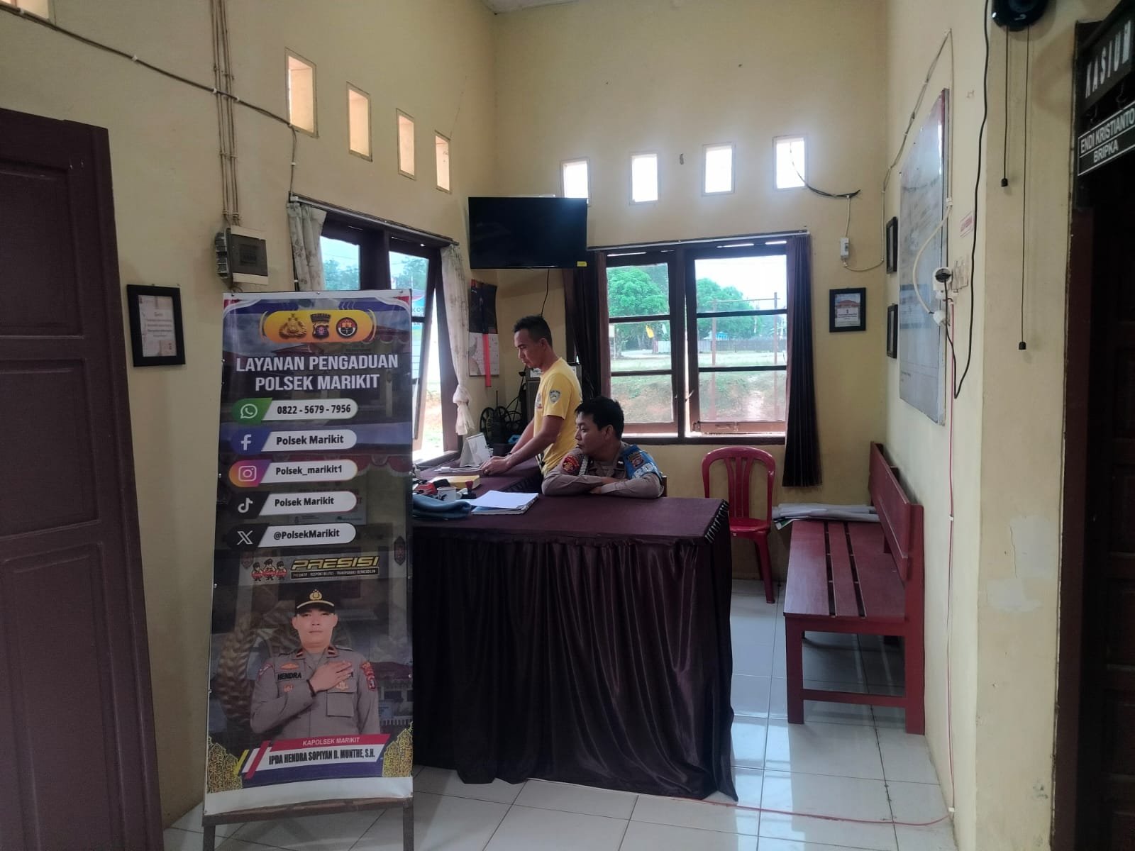 Personel Polsek Marikit Konsolidasi Di Mako Penjagaan.