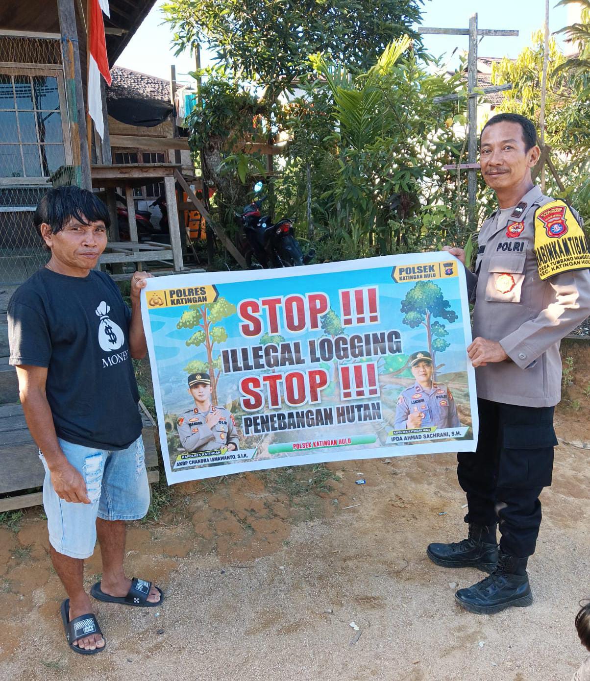 Upaya Pencegahan Penebangan Hutan secara Liar (Ilegal Logging), Bhabinkamtibmas sosialisasi kepada masyarakat.