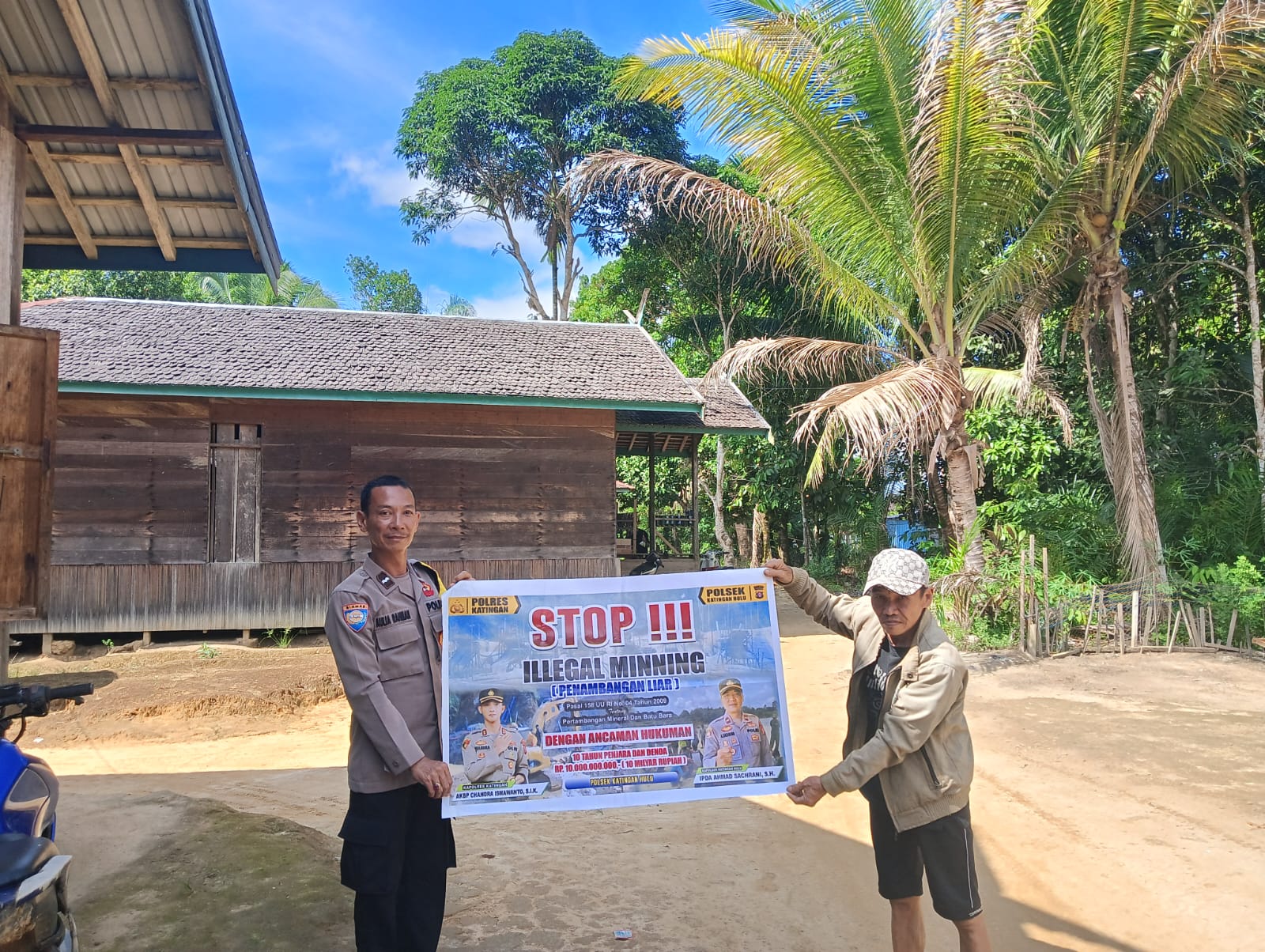 Bhabinkamtibmas Kec. Katingan Hulu dan Bukit Raya Sosialisasi tentang larangan Ilegal Mining.