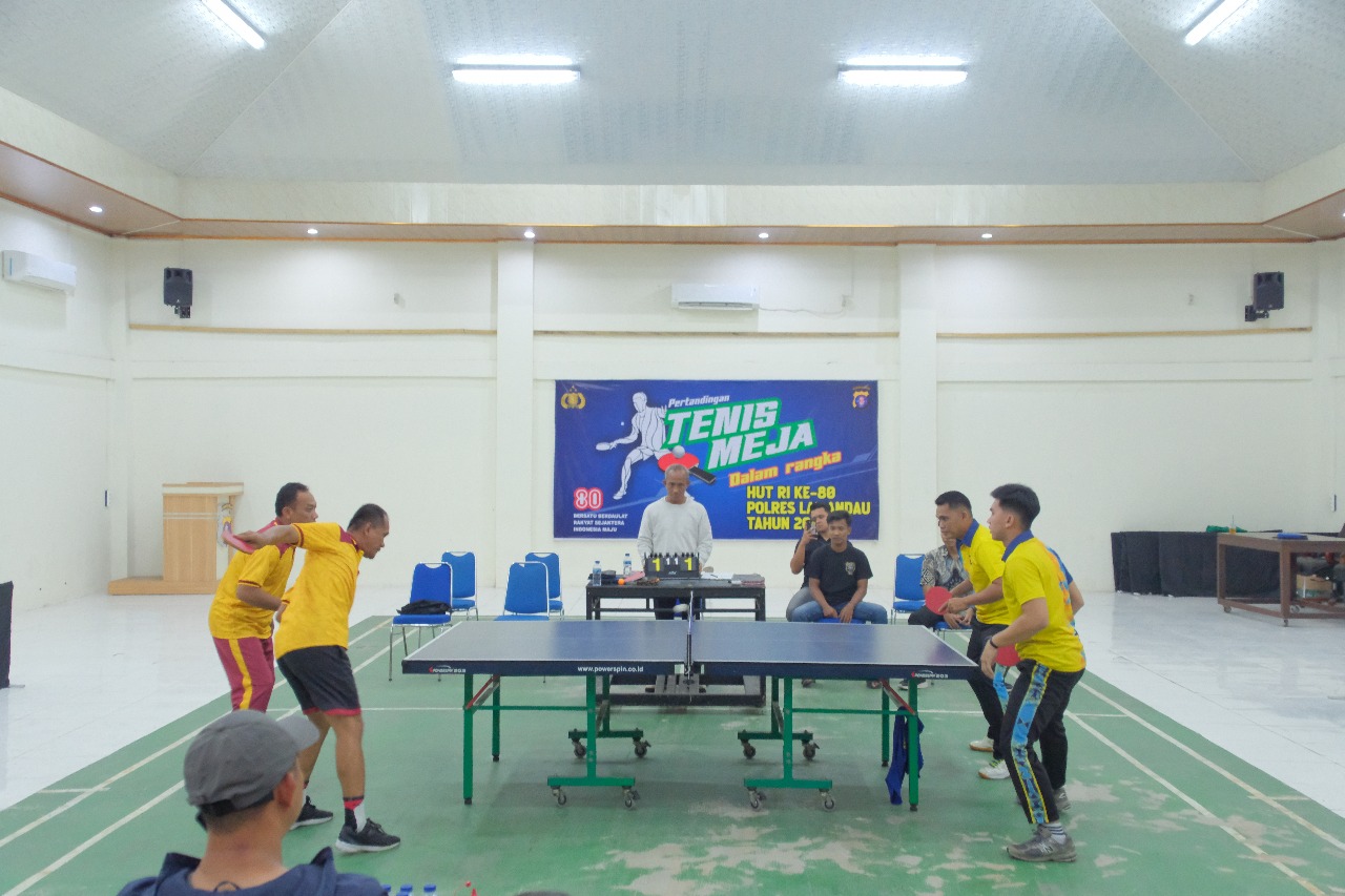 Kapolres Lamandau Tutup Turnamen Tenis Meja Kapolres Cup 2025 Dalam rangka memeriahkan Hari Ulang Tahun ke-80 Kemerdekaan Republik Indonesia.