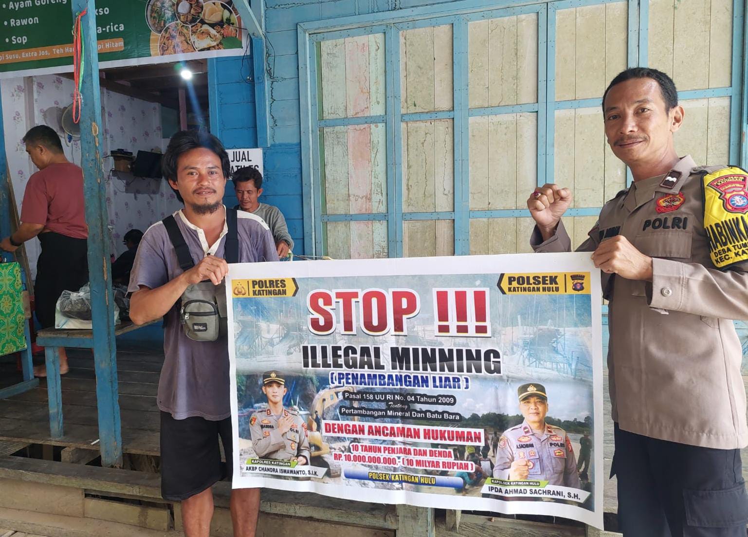 Bhabinkamtibmas Kec. Katingan Hulu dan Bukit Raya Sosialisasi tentang larangan Ilegal Mining.
