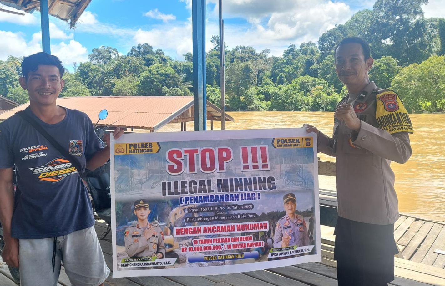 Bhabinkamtibmas Kec. Katingan Hulu dan Bukit Raya Sosialisasi tentang larangan Ilegal Mining.