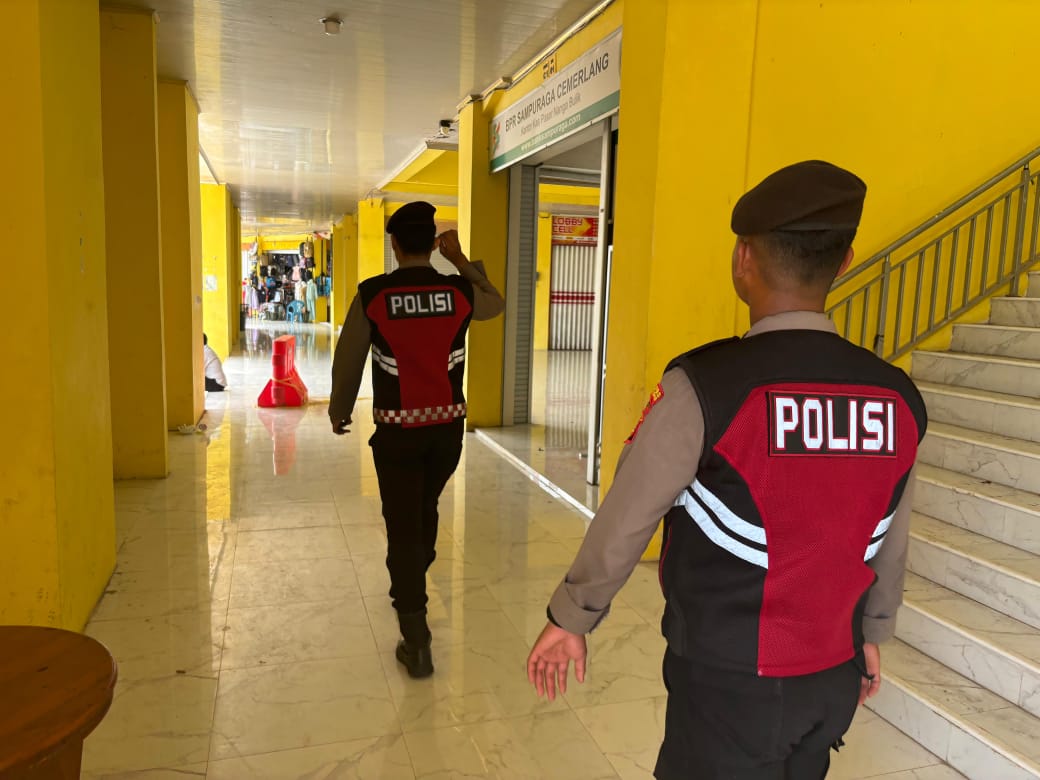 Satuan Samapta Patroli di Pasar Wilayah Hukum Polres Lamandau