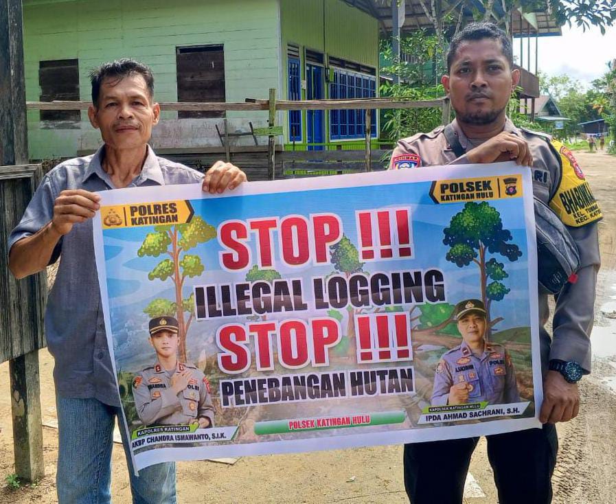 Upaya Pencegahan Penebangan Hutan secara Liar (Ilegal Logging), Bhabinkamtibmas sosialisasi kepada masyarakat.