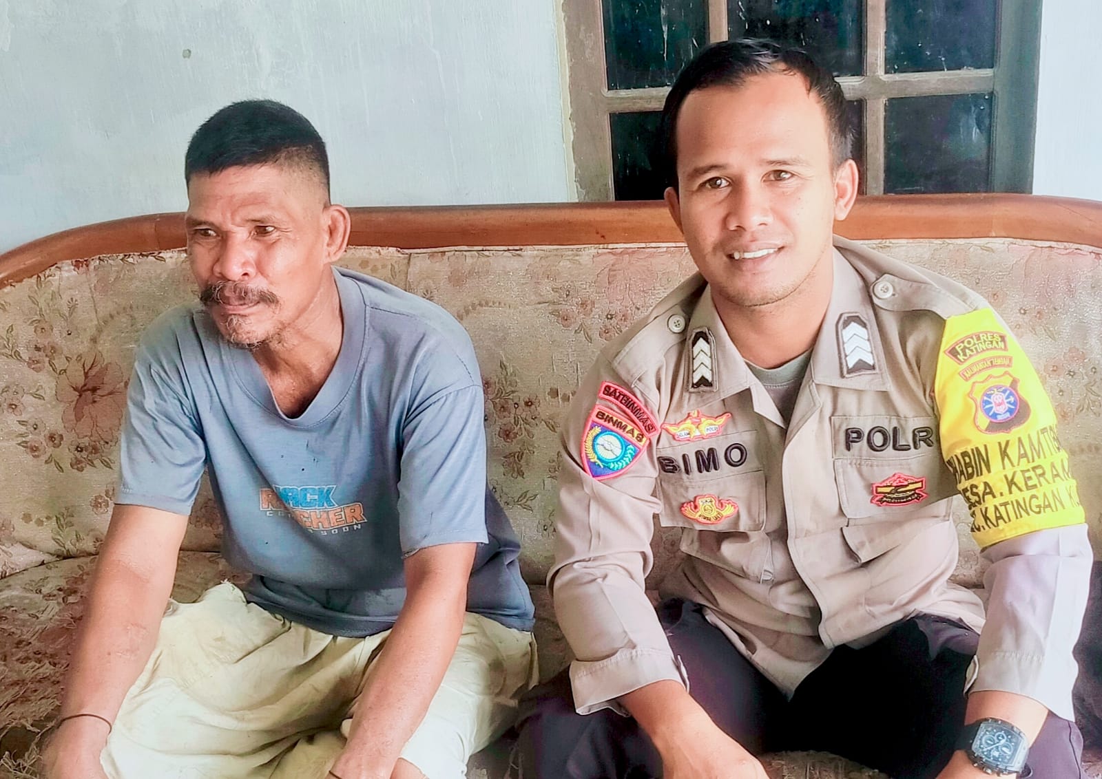 Bhabinkamtibmas Polsek Katingan Kuala Melaksanakan Sambang Kamtibmas Ke Warga Desa Binaannya