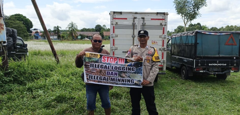 Polsek Tws Garing dan Pulau Malan rutin sosialisasi larangan ilegal Logging dan Meaning.
