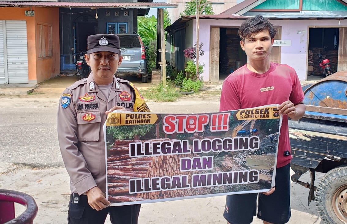 Polsek Tws Garing dan Pulau Malan rutin sosialisasi larangan ilegal Logging dan Meaning.