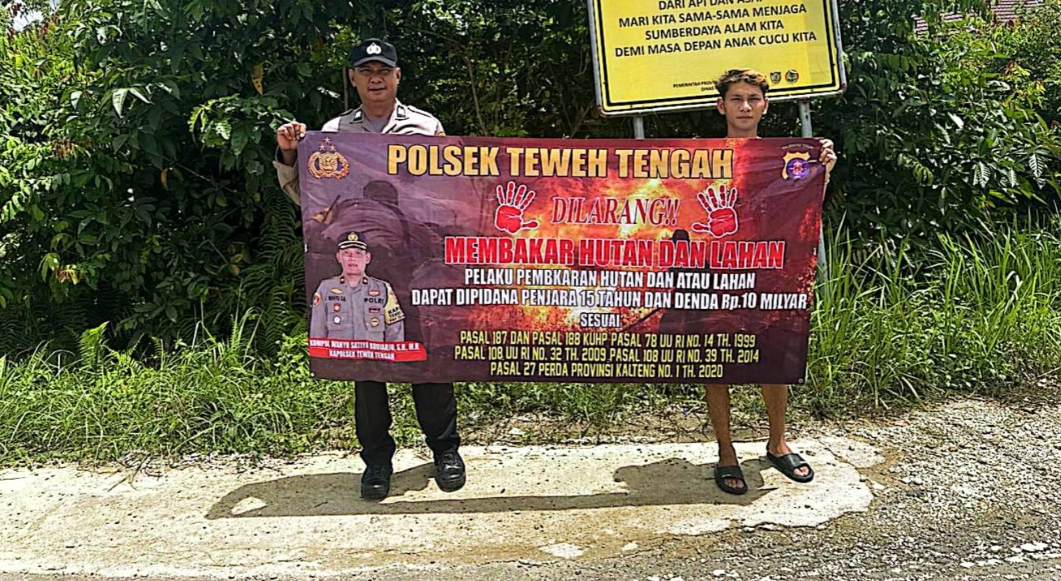 Jaga Kelestarian Hutan, Polsek Teweh Tengah Sampaikan Stop Karhutla Ke Warga