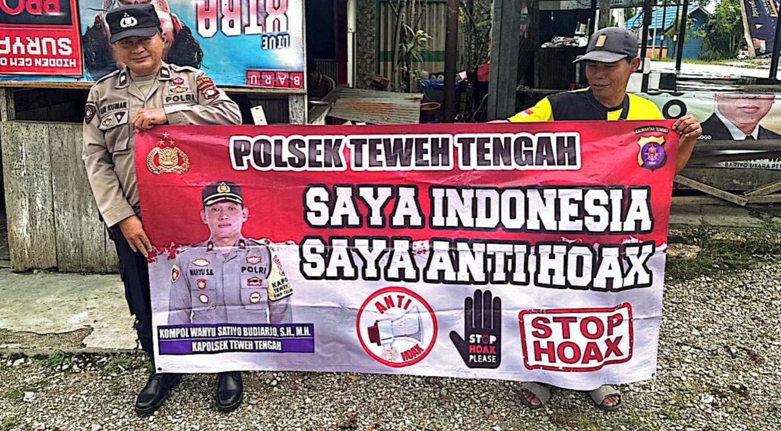 Sapu Bersih Berita Hoax, Polsek Teweh Tengah Sampaikan Stop Hoax Kepada Warga