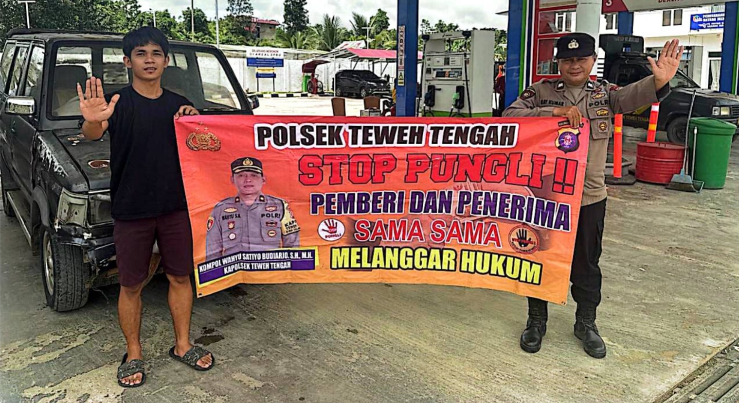 Antisipasi Tindak Pelanggaran Pungli, Personel Polsek Teweh Tengah Himbau Stop Pungli ke Warga