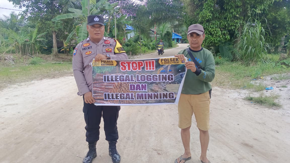 Cegah Ilegal Loging, Pers Polsek Marikit laksanakan Sosialisasi ke Masyarakat.
