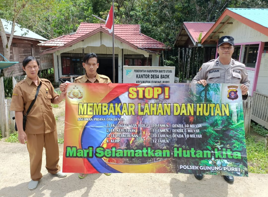 Polsek Gunung Purei Lakukan Upaya Pencegahan Karhutla di Wilayah Hukum Barito Utara