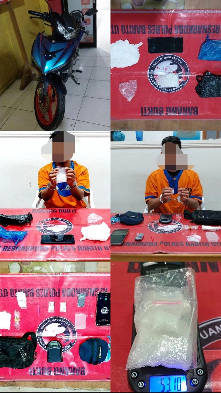 Polres Barito Utara Gagalkan Peredaran 53 Gram Sabu, Dua Pelaku Diamankan