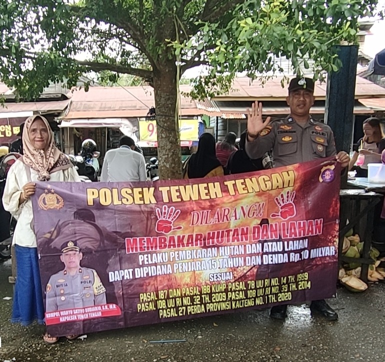 Himbau Tentang Bahaya Membakar Hutan, Polsek Teweh Tengah Sampaikan Stop Karhutla kepada Warga