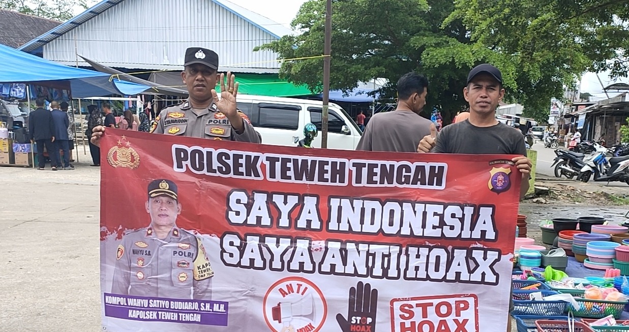 Putus Penyebaran Berita Hoax, Polsek Teweh Tengah Sampaikan Stop Hoax Kepada Warga