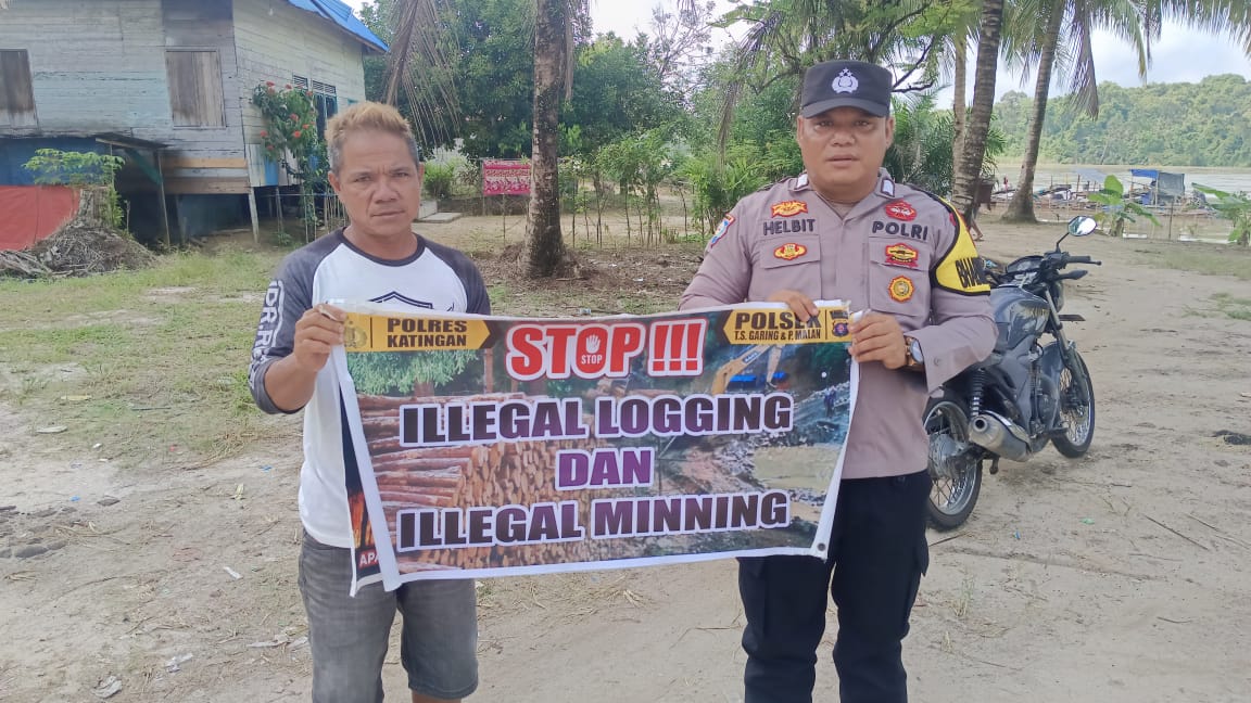 Bhabin Polsek Tws Garing gencar gencar dan Pulau Malan rutin sosialisasi larangan ilegal Logging dan Meaning.