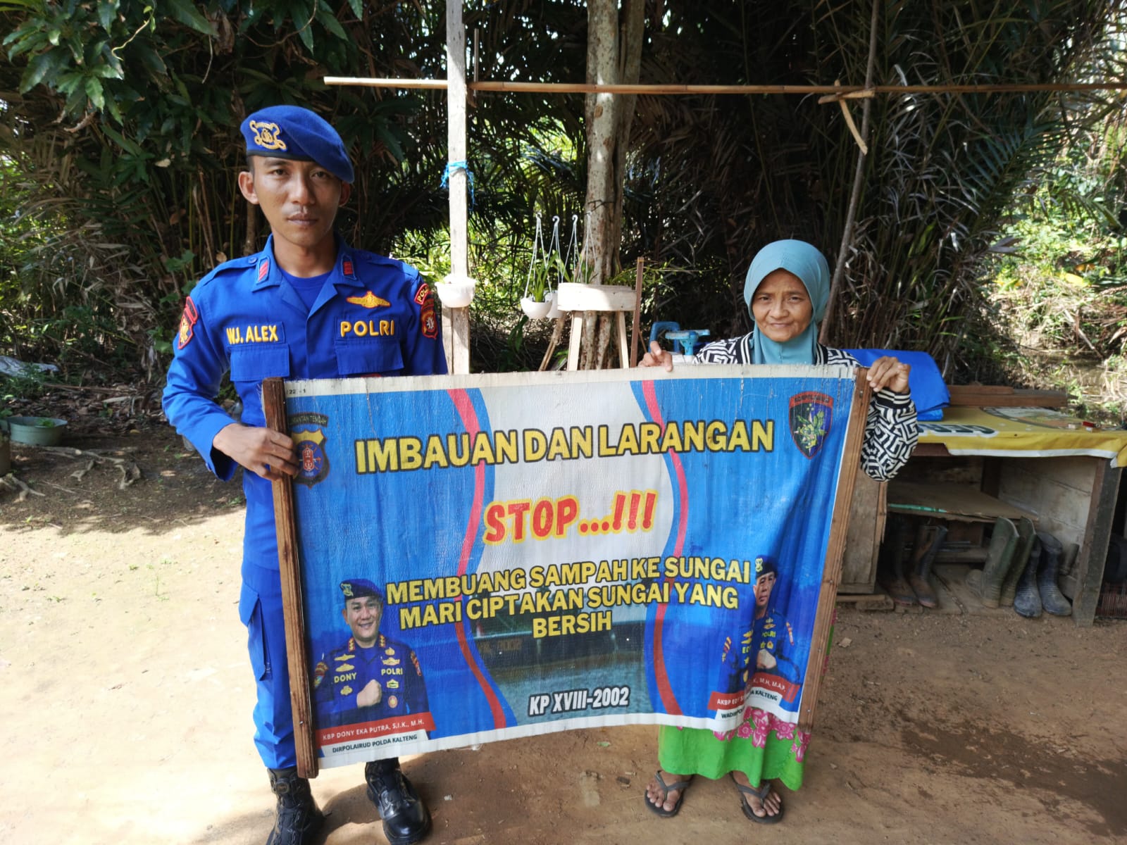 ‎Ditpolairud Ajak Warga Jaga Kebersihan Lingkungan, Stop Membuang Sampah ke Sungai