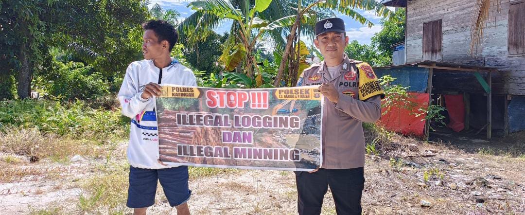 Polsek Tws Garing dan Pulau Malan rutin sosialisasi larangan ilegal Logging dan Meaning.