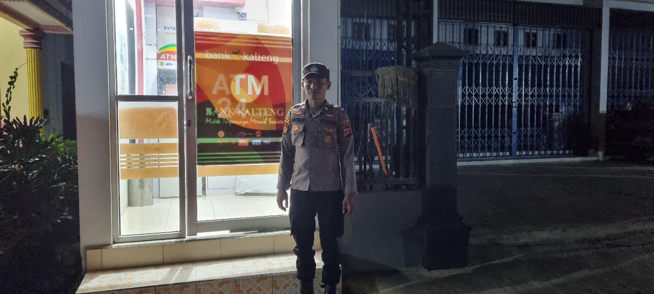 Piket Polsek Patroli dimalam hari ke Perbankan Atm