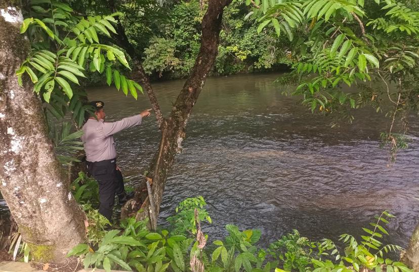 Piket Polsek Delang cek debit air DAS Delang