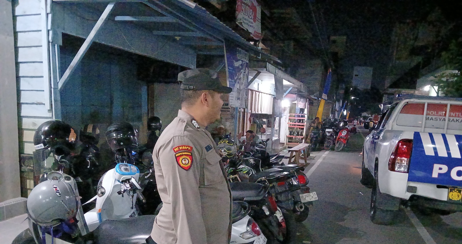 Cegah Aktivitas Kriminalitas Pada Malam Hari, Polsek Teweh Tengah Laksanakan Patroli Malam