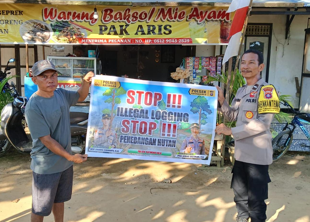 Upaya Pencegahan Penebangan Hutan secara Liar (Ilegal Logging), Bhabinkamtibmas sosialisasi kepada masyarakat.