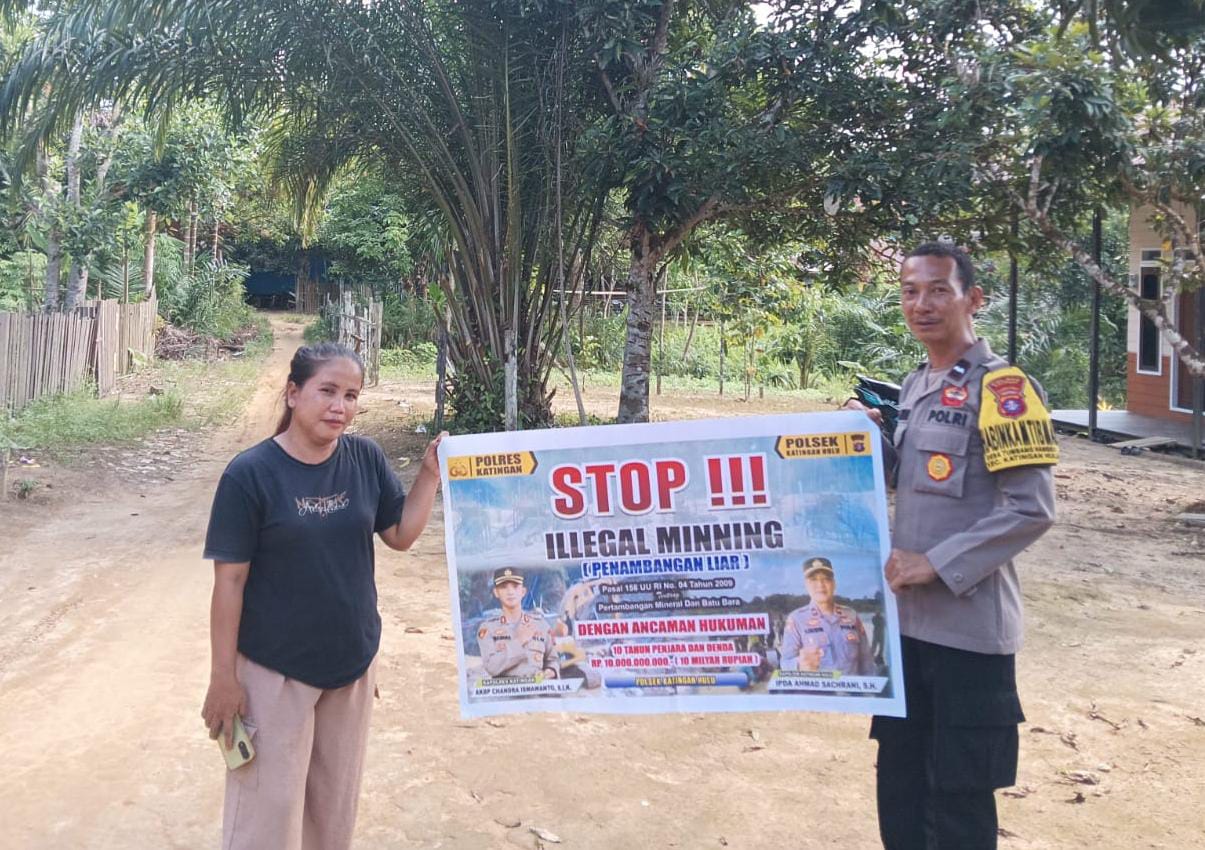 Bhabinkamtibmas Kec. Katingan Hulu dan Bukit Raya Sosialisasi tentang larangan Ilegal Mining.
