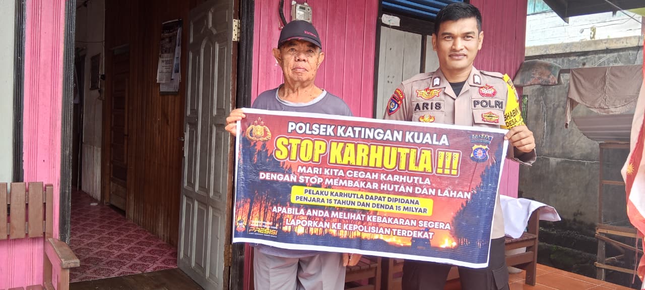 Bhabinkamtibmas Desa Jaya Makmur  Sosialisasi Himbauan tentang Karhutla Kepada petani.