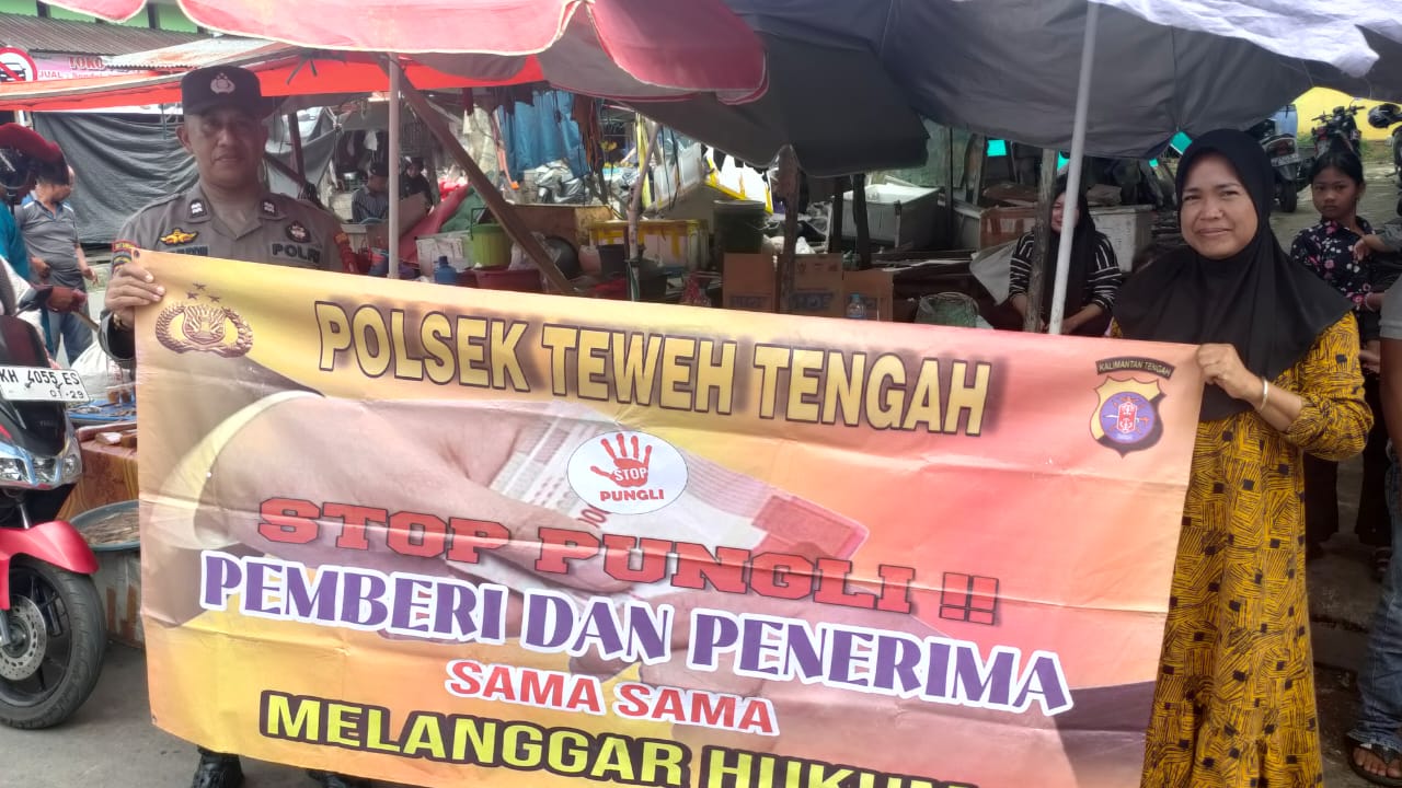 Putus Tindak Pelanggaran Pungli, Personel Polsek Teweh Tengah Himbau Stop Pungli ke Warga