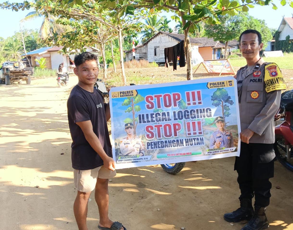 Bhabinkamtibmas Kec. Katingan Hulu dan Bukit Raya Sosialisasi tentang larangan Ilegal Mining.