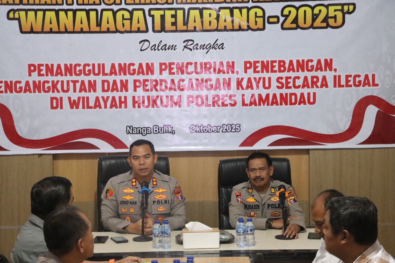Kapolres Lamandau Pimpin Latihan Operasi Mandiri “Wanalaga Telabang 2025” untuk Cegah dan Tangani Illegal Logging di Wilayah Hukum Polres Lamandau