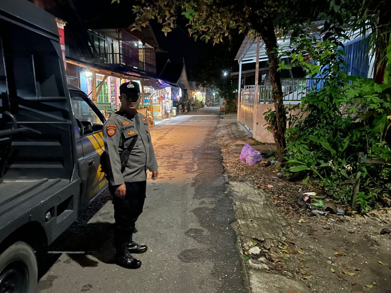 Antisipasi Tindak Kriminalitas, Polsek Teweh Tengah Laksanakan Patroli Malam