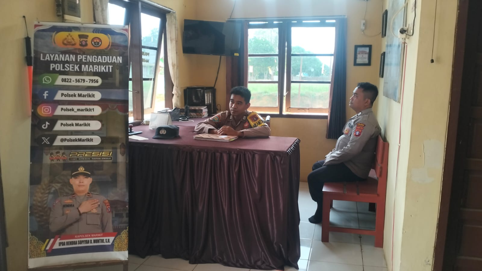 Tingkatkan Keamanan Penjagaan Mako, Personil Polsek Marikit Stand by di Mako.