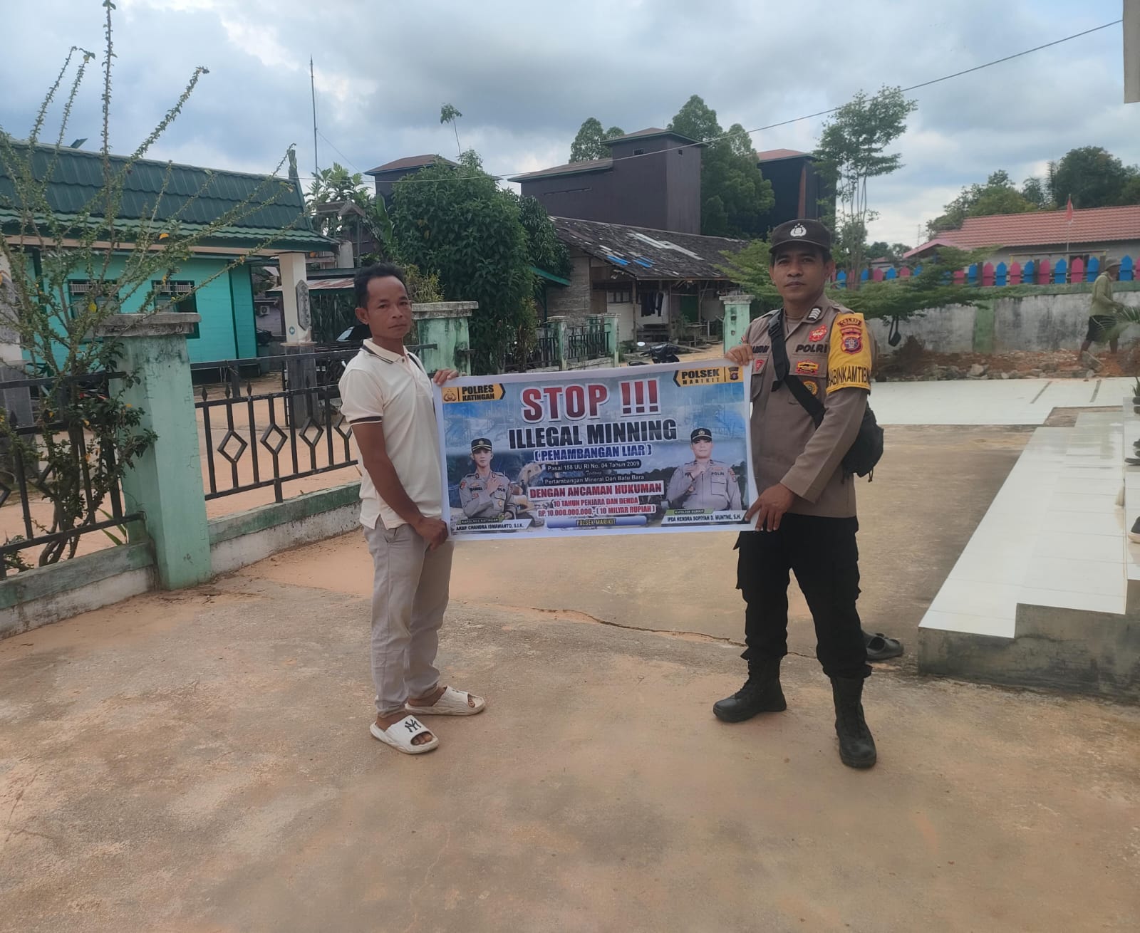 Bhabinkamtibmas Kec. Katingan Hulu dan Bukit Raya Sosialisasi tentang larangan Ilegal Mining.