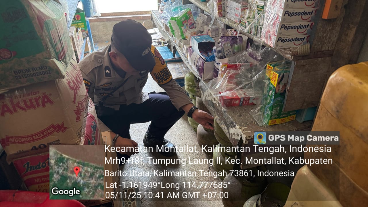 **Polsek Montallat Laksanakan Pengecekan Gas LPG Untuk Pantau Stok Dan Harga Di Pasaran**