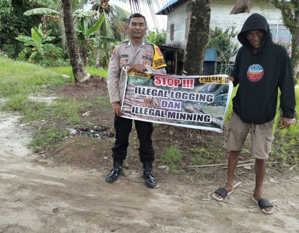 Polsek Tws Garing dan Pulau Malan rutin sosialisasi larangan ilegal Logging dan Meaning.