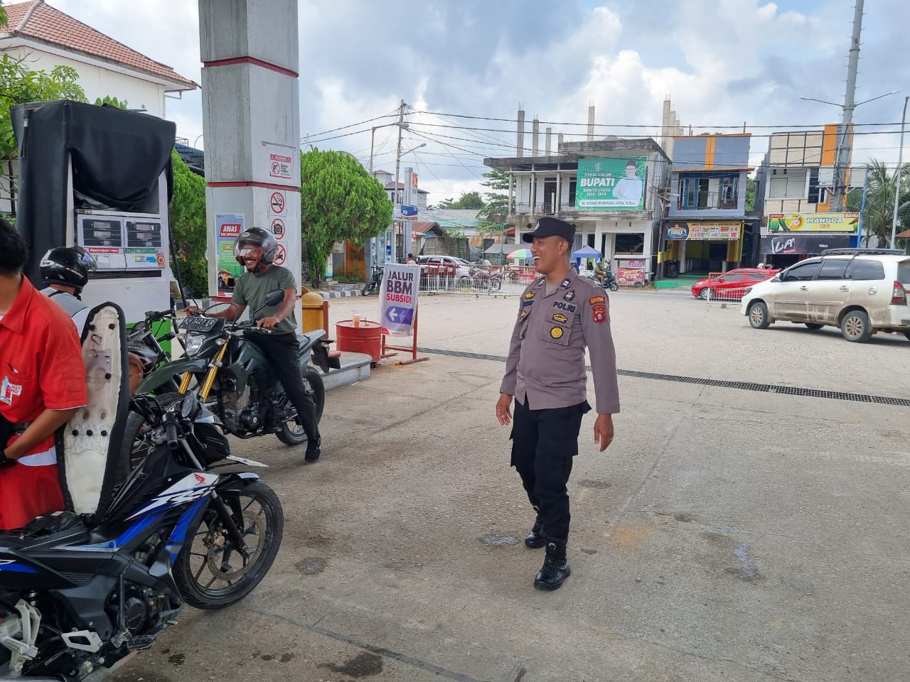 Hindari Ketidakstabilan Situasi di SPBU, Polsek Teweh Tengah Laksanakan Patroli Ke SPBU di Wilayah Hukum Teweh Tengah