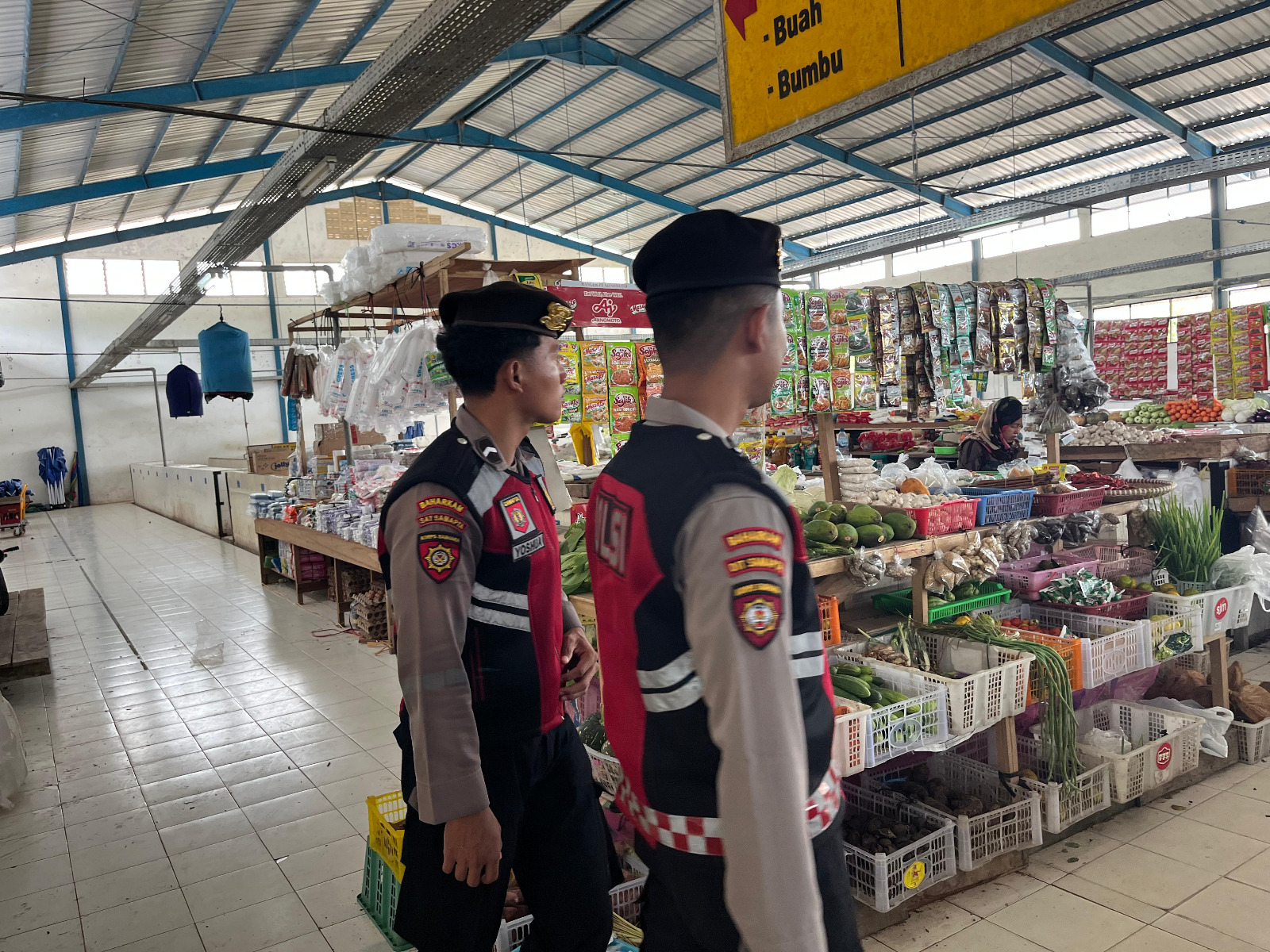 Satuan Samapta Patroli di Pasar Wilayah Hukum Polres Lamandau