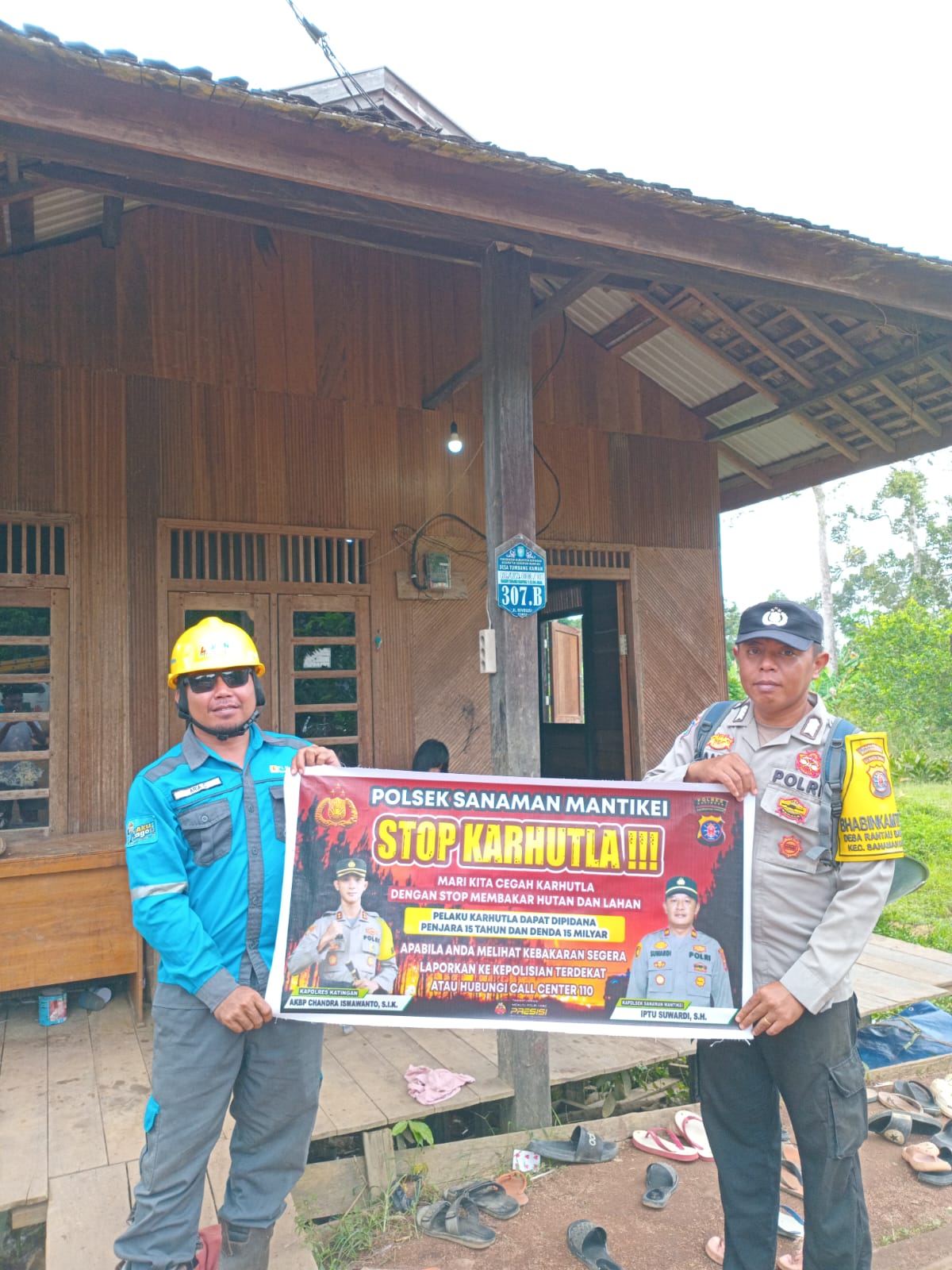 *Cegah Kebakaran Hutan dan Lahan Bhabinkambtibmas Polsek Sanaman Mantikei Sosialisasi Karhutla*