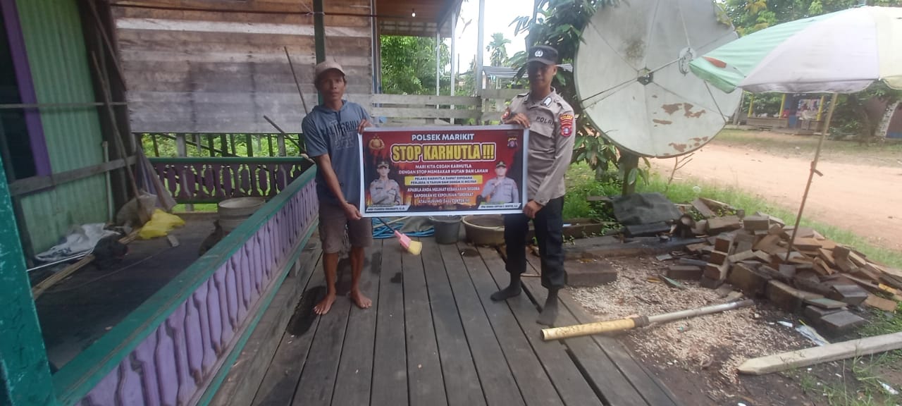 ‎Ciptakan lingkungan sehat Polsek Tws Garing dan Pulau Malan sosialisasi Stop Karhutla.